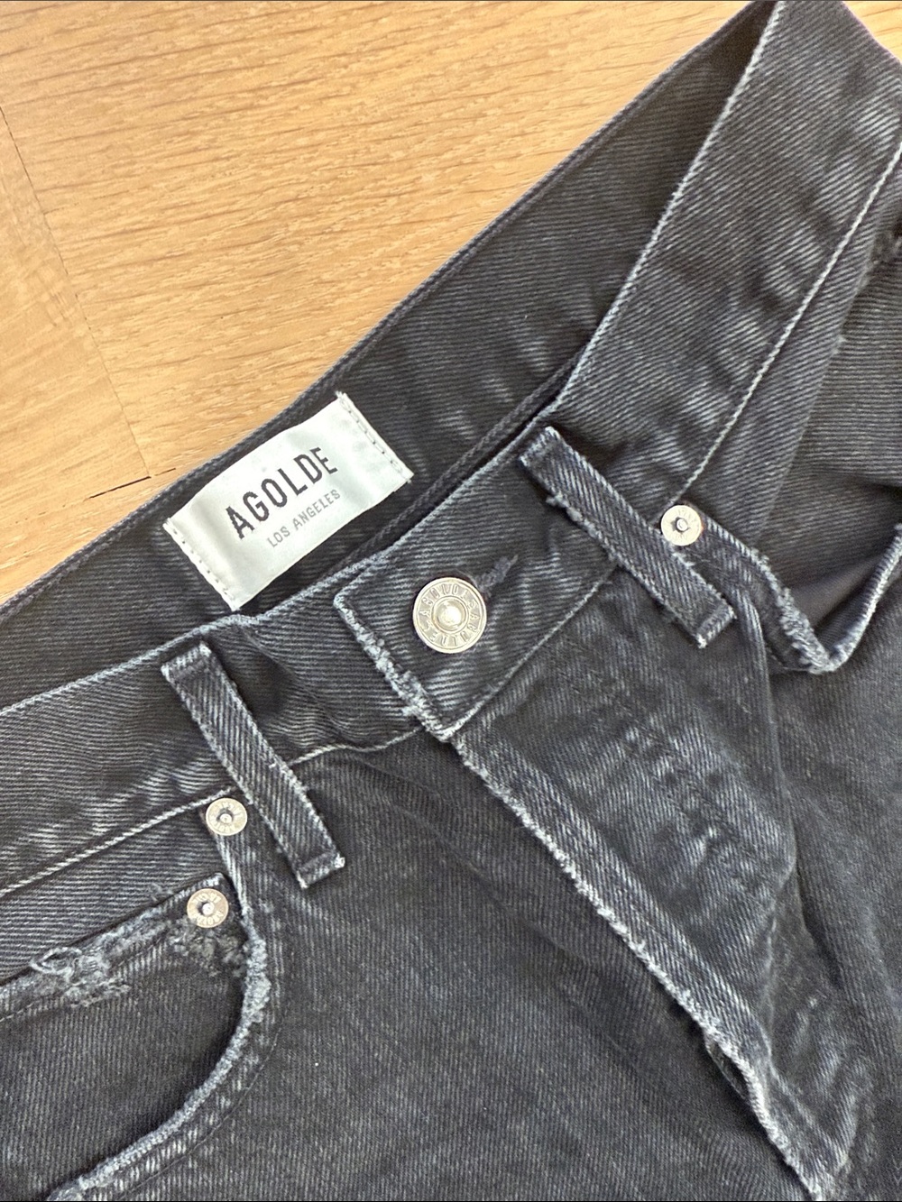 Agolde Black Distressed Slim Straight Men's Jeans - Picture 2 of 4